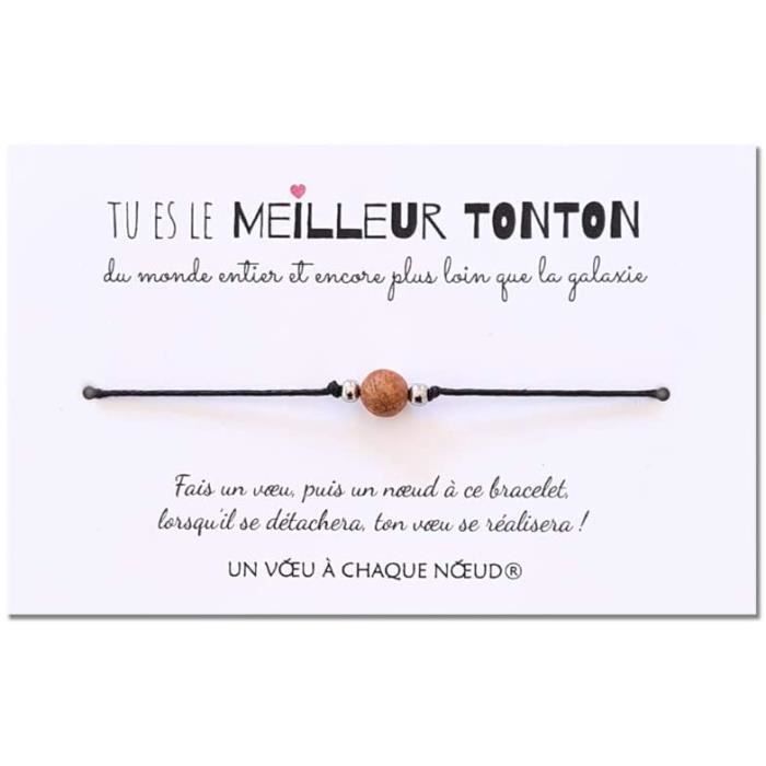 Carte de vœux pour le Meilleur Tonton du monde + Bracelet porte bonheur ...
