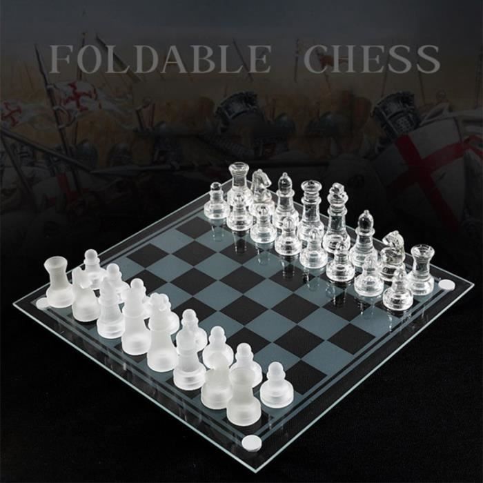 BLANC - Jeu d'échecs en cristal pour adulte, Comprend un plateau d'échecs  en verre givré-poli et 32 pièces d' - Cdiscount Jeux - Jouets