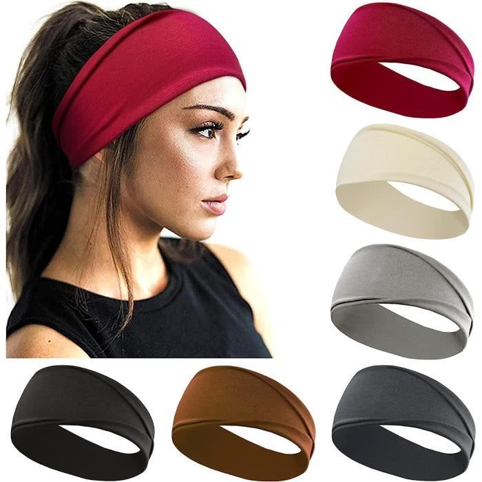 Lot De 4 Bandeaux Cheveux Femme Élastiques Coton - Accessoires Sport Yoga Running Fitness