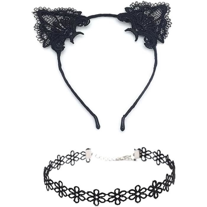 10 Pièces Serre-Tête à Paillettes et Chat, Serre-Tête en Forme d'Oreille de Chat, Pour Femmes et Filles