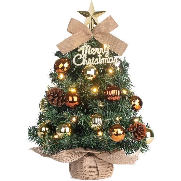 Mini Sapin De Noël 40cm Avec Éclairage LED Blanc Chaud - Petit Arbre Décoration Table