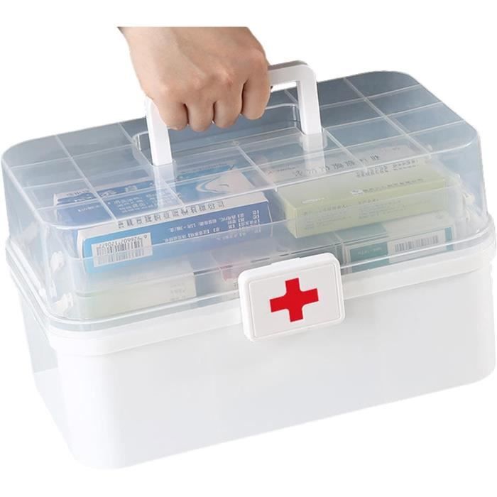 Yolispa Boîte De Rangement Pour Médicaments, Armoire à Pharmacie Avec 4 Tiroirs, Conteneur De Bureau, Tiroir De Rangement