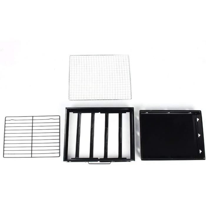 Barbecue Charbon Portable En Acier Inox - Gril Pliant Pour Camping, Pique-nique, Jardin - 73x28x76 Cm - Jusqu'à 5 Personnes