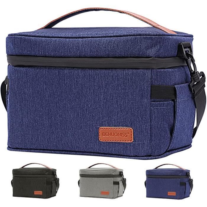Sacs à Déjeuner Isothermes Pliables - Lot De 2 (gris Et Violet) - 23x21x13cm - Garde Le Chaud Et Le Froid - Parfait Bureau/école