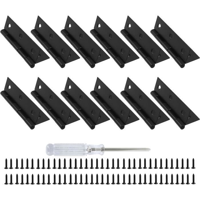 Lot De 40 Charnières H Décalées En Fer Forgé Noir - Pour Portes D'armoire, Style Antique