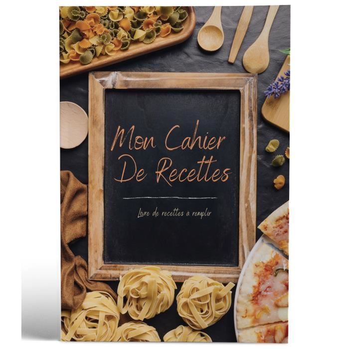Page De Garde Mon Cahier De Recettes Mon cahier de recettes | Livre de recettes à remplir | Design Ardoise