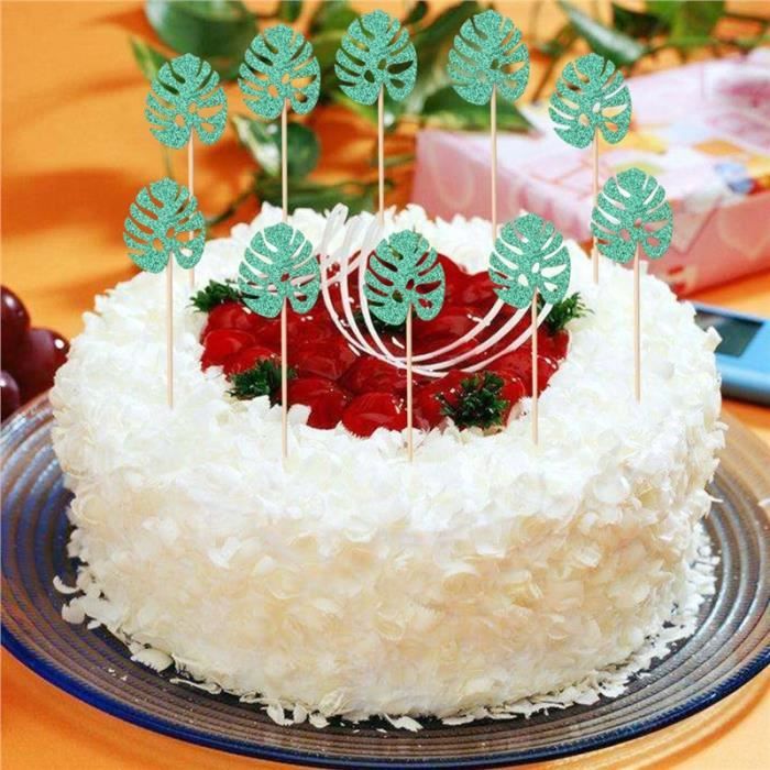 10 Pcs Tortue Feuille Forme Papier Gateau Insertion Carte Toppers Decoration D Anniversaire De Mariage Halloween Party Favors Cdiscount Maison