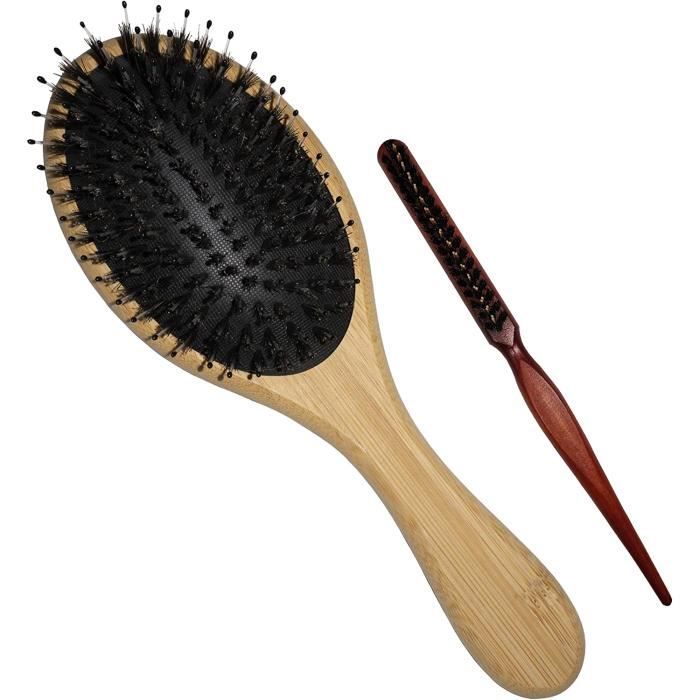 FABCARE Brosse Cheveux - Brosse à Cheveux Poil de Sanglier
