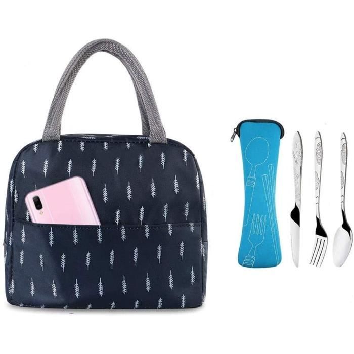 Sac à Déjeuner Isotherme Mini - 19x18x14 Cm - Tissu Oxford Imperméable - Pour école, Bureau, Pique-nique