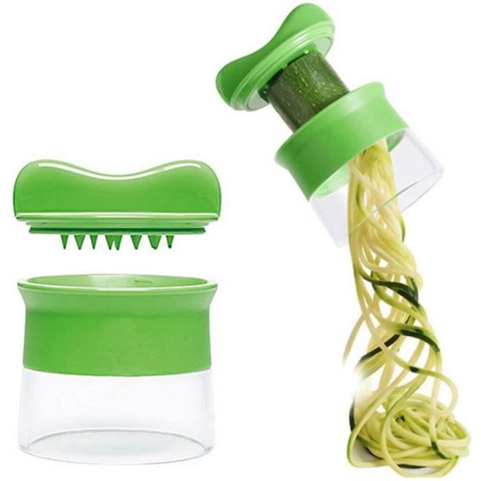Coupe-légumes En Spirale Acier Inoxydable - Pour Carottes, Concombres, Courgettes - Crée Des Spaghettis Végétaux Et Décorations - 9