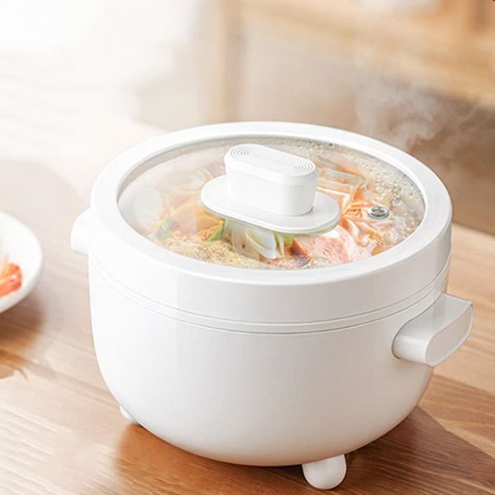 Mini Cuiseur électrique Antiadhésif 1.8L BORDEAG - Idéal Pour Pâtes, œufs, Ramen, Avec Cuiseur Vapeur - Vert
