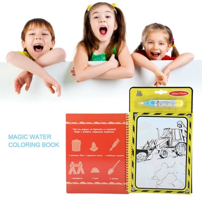 Livre de coloriage magique pour enfant, dessin à l'eau, planche de