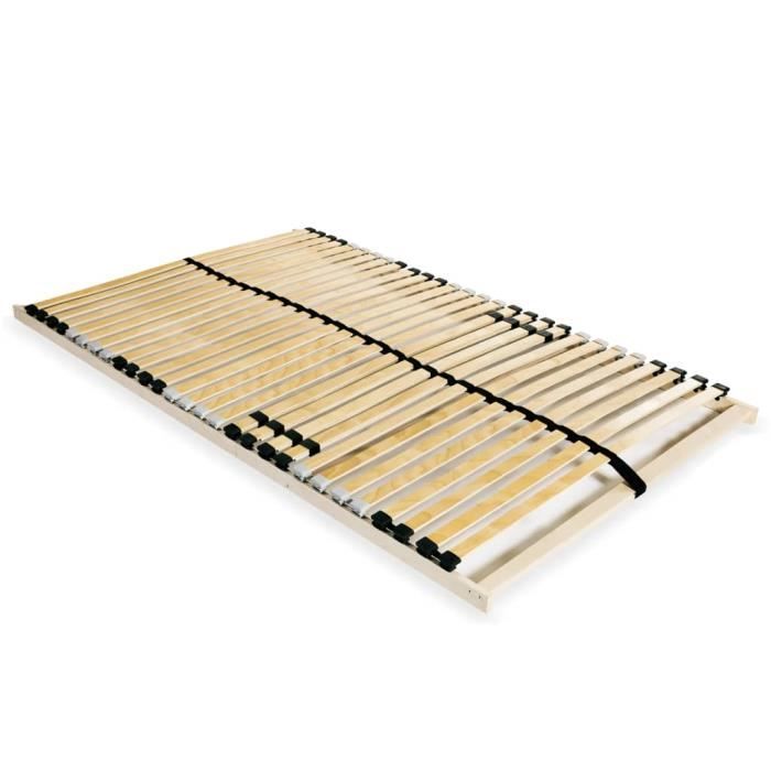 Cadre à lattes économique CHEZOE® - Sommier à lattes 100x200 cm - 28 lattes 7 zones