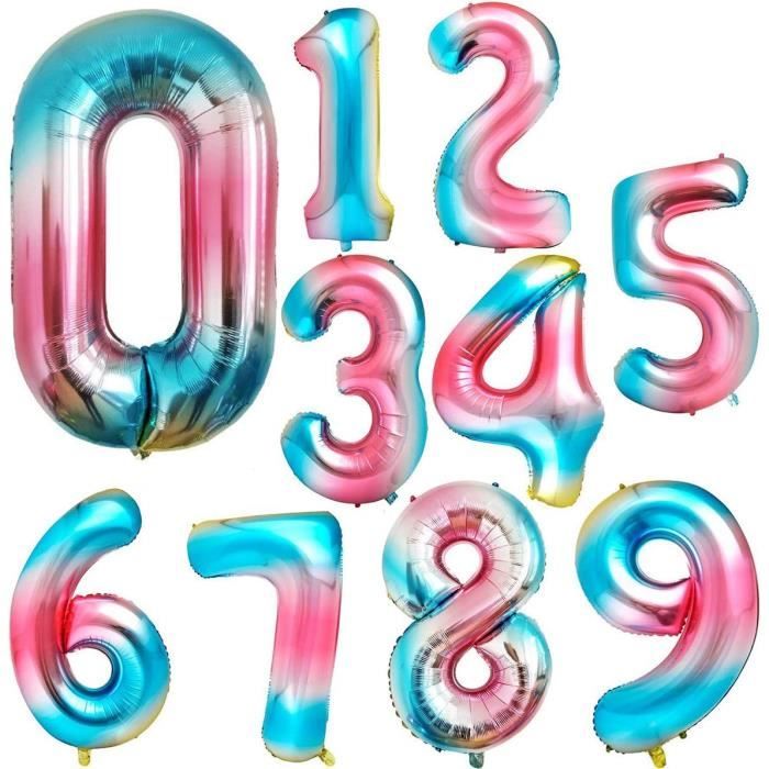 Ballon Chiffre 2 Arc-En-Ciel 101 Cm I Idéal Pour Décoration Fêtes Et Anniversaires I Avec