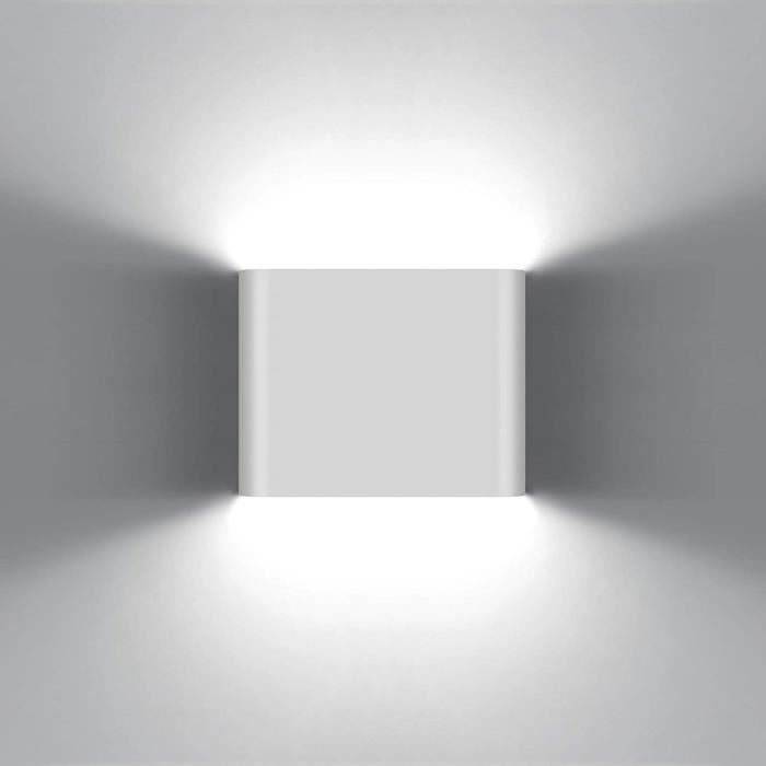 KAWELL 20 W moderne led-wandlamp, Up Down aluminium wandverlichting, waterdicht IP65, voor binnen en buiten, voor slaapkamer, badkamer, woonkamer, hal, trap, gang, zwart, 3000 K