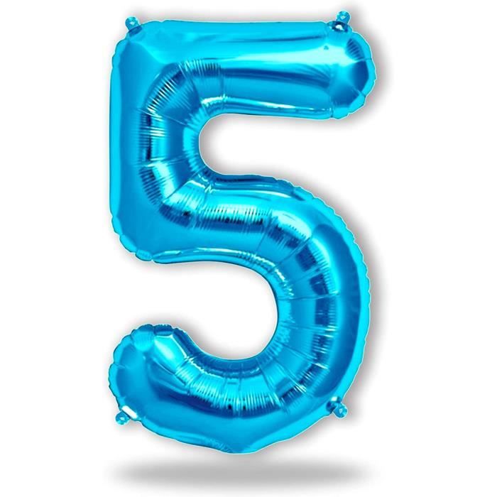 Chiffre 2 Anniversaire En Bois Thème Chien Bleu - 25x19 Cm, Base Incluse - Décoration Table Fête Enfant
