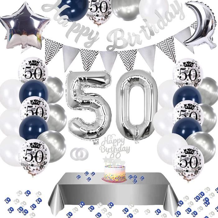 Decoration Anniversaire 50 Ans Femme Deco Decoration Anniversaire 50 Ans Homme Ballon 50 Ans Happy Birthday Joyeux Anniversaire Arg Cdiscount Maison