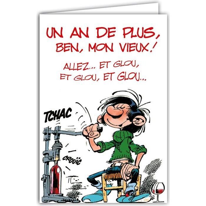 Afie Glct0237 Carte Anniversaire 1 An De Plus Mon Vieux Gaston Lagaffe Bouteille Vin Rouge Humoristique Humour Bande Dessi 75 Cdiscount Beaux Arts Et Loisirs Creatifs