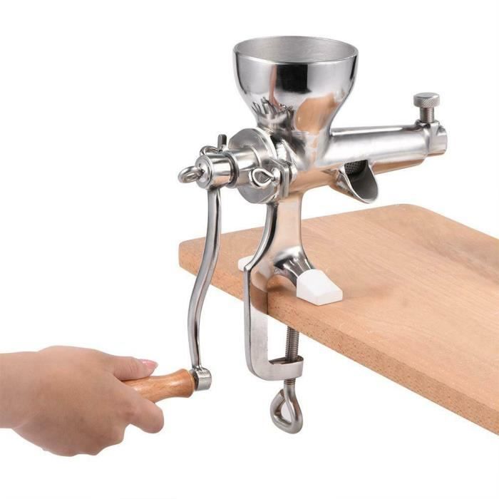 Extracteur De Jus Manuel Acier Inox - Presse Fruits Légumes Herbe De Blé - Grande Ouverture 10x10 Cm