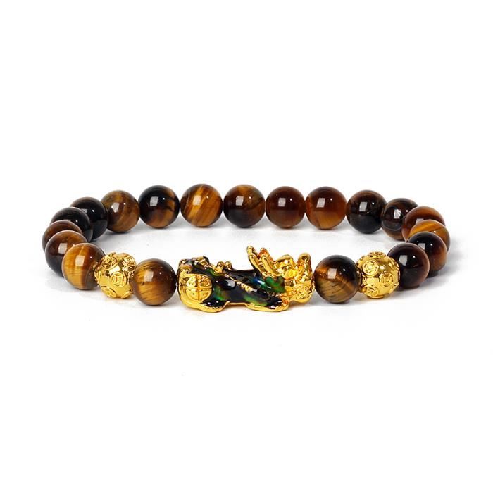 Bracelet Perles Pierre Naturelle Noire - Gommage Porte-bonheur - Unisexe