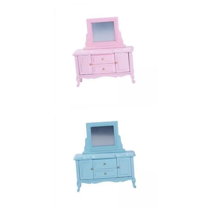 1:12 Maison De Poupée Miniature Chambre Meubles Coiffeuse Tabouret Modele Jouet Accessoiresimulation Coiffeuse