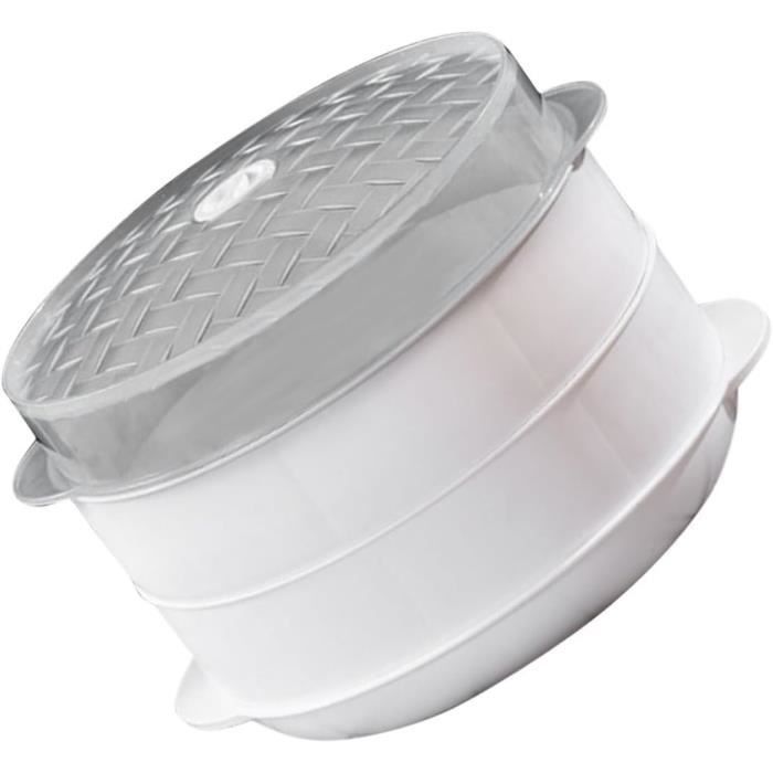 Cuiseur Vapeur Micro-ondes Oval 1,5 L - Plastique Réutilisable Facile à Nettoyer - Parfait Pour Légumes, Poissons & Repas Sains