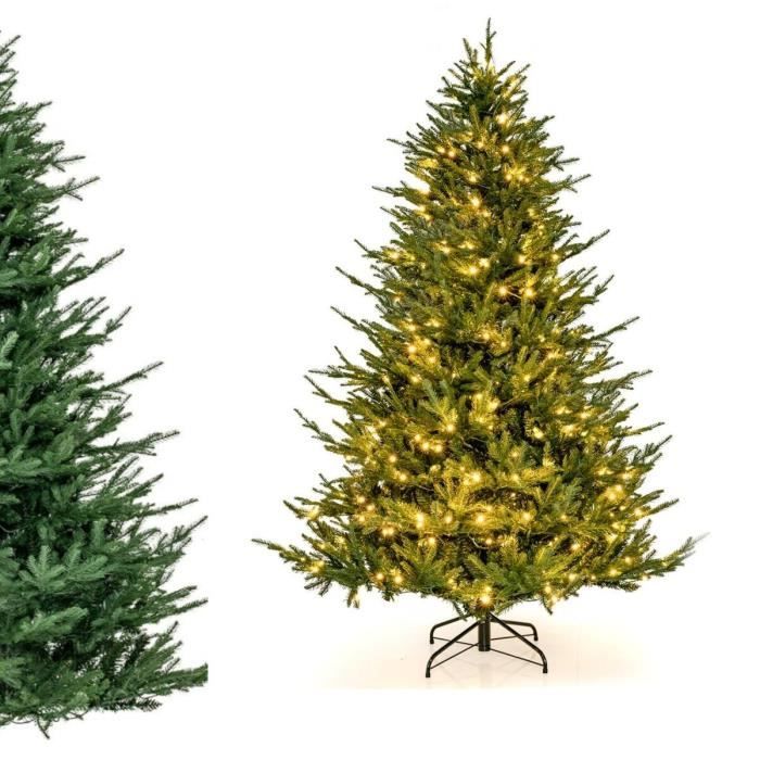 COSTWAY Sapin de Noël Artificiel 183cm 280 Lumières LED Blanc Chaud,8