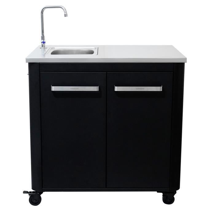 Cozze Cuisine d'extérieur 90 avec évier, robinet et plan de travail en inox H.90 cm
