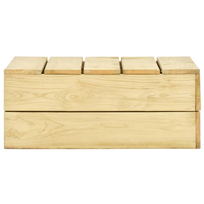 DUOKON - Table de jardin 75x75x31 cm Bois de pin imprégné