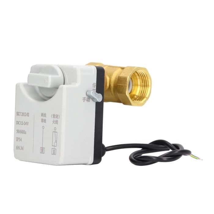 Vanne à Bille Motorisée En Laiton 1" NPT - Normalement Fermée (N/C), 110-240V AC, Pour Eau, Air, Carburants