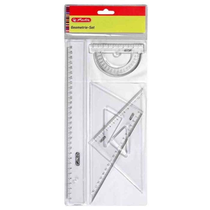 Lot De 2 Équerres Avec Poignée - 16 Cm Et 22 Cm - Géométrie Flexible, Transparent - Pour Bureau, Études, Design