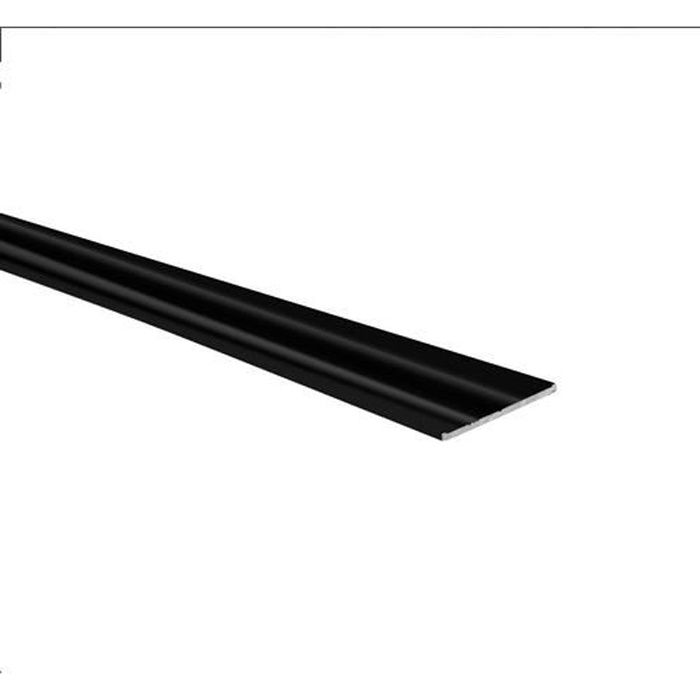 Méplat aluminium 24x1 mm - Lg 1 m - Laqué noir mat