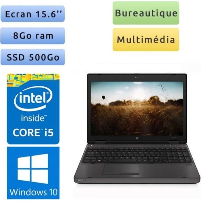 HP Probook 6570b - Windows 10 - i5 8Go 500Go SSD - 15.6 - Webcam - Ordinateur Portable PC Gris