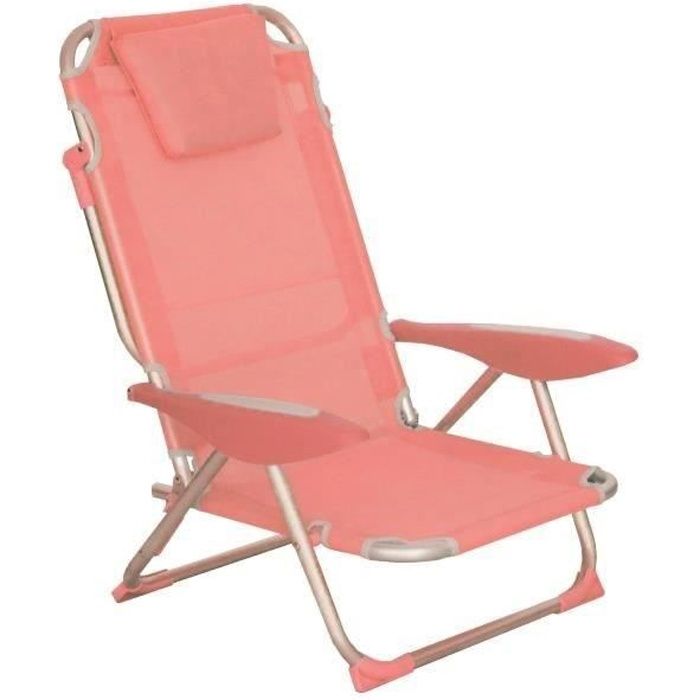 fauteuil clic clac des plages rose