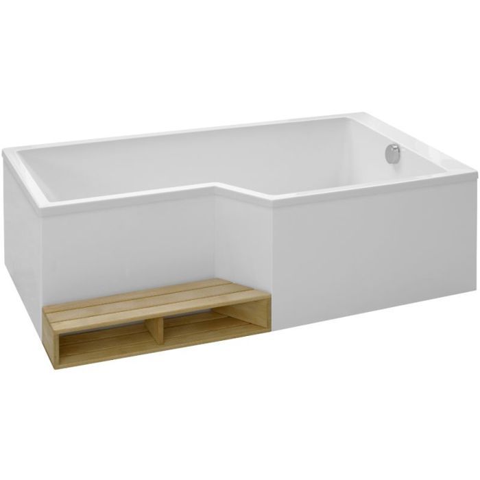 Baignoire bain douche 160 x 90 cm JACOB DELAFON Neo blanc brillant droite