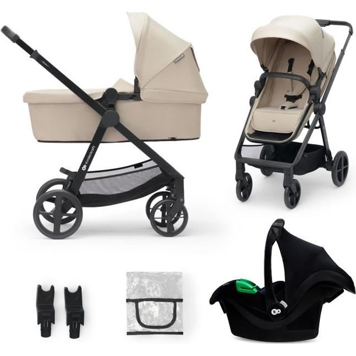Poussette 3 en 1 Combinee KINDERKRAFT NEWLY avec Siege auto I size Systeme de voyage Legere 7 5 kg Plie Beige Cdiscount Puericulture Eveil bebe