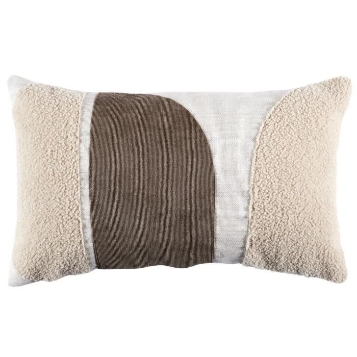 Coussin bicolore moderne 30x50 cm collection CRUSH beige et crème - LINNEA - Rectangulaire - Synthétique - Salon Coussin bicolore moderne 30x50 cm collection CRUSH beige et crème - LINNEA - Rectangulaire - Synthétique - Salon