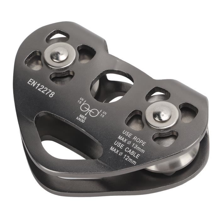 Poulie De Tyrolienne Double Roulement Aluminium Aéronautique - Pour Escalade, Alpinisme - 280g