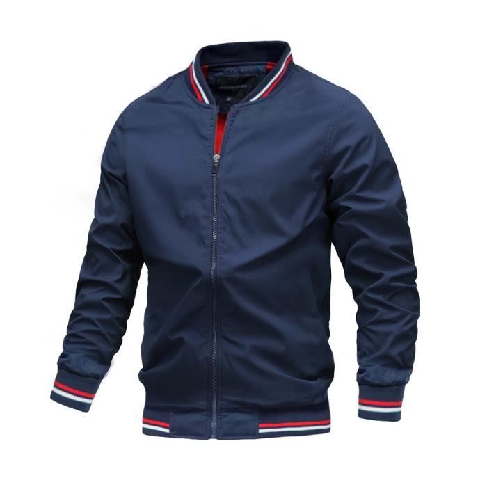 Veste Homme KJEHOME Printemps Casual Col Montant Manches Longues Bleu Bleu Cdiscount Pret a Porter