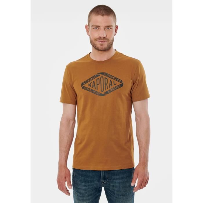 KAPORAL - T-shirt marron homme 100% coton RAZ