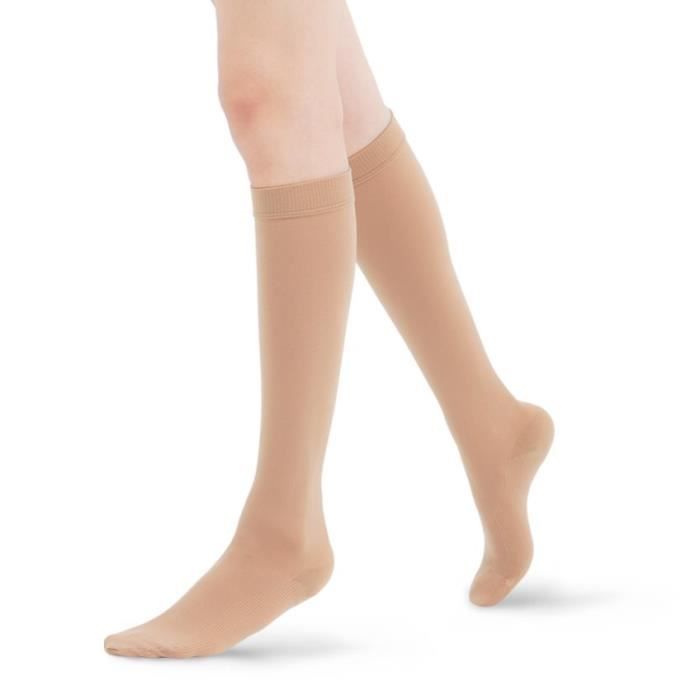 Homme//Femme Compression M/édicale Gradu/ée 15-20mmHg Fytto 2020 Mi-Bas de Contention Classe 2 Pied Ouvert//Microfibre Chaussettes de Maintien Hauteur Genou
