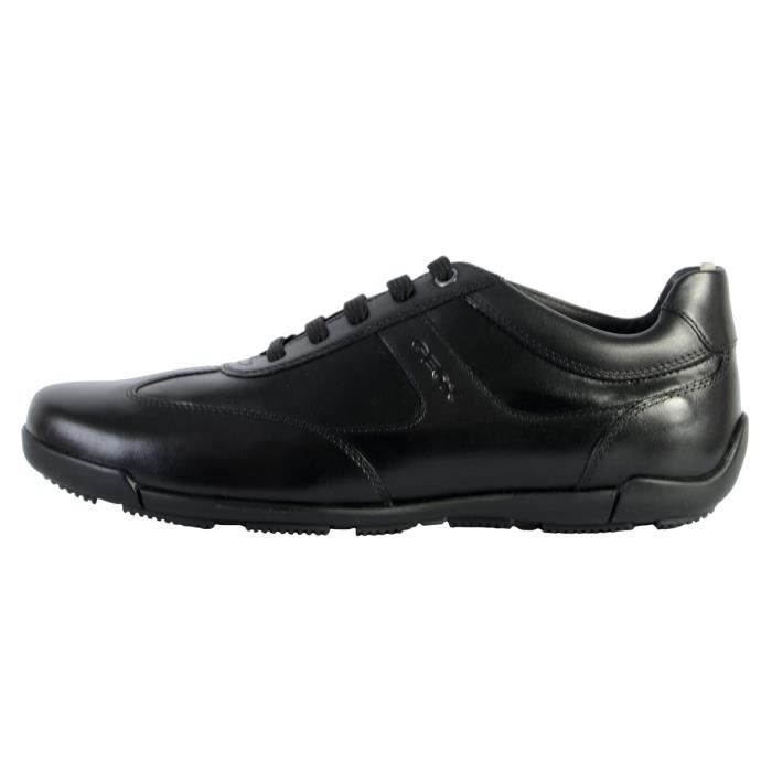 Basket Geox U Edgware A - GEOX - Homme - Noir - Rond - Cuir synthétique - Lacets