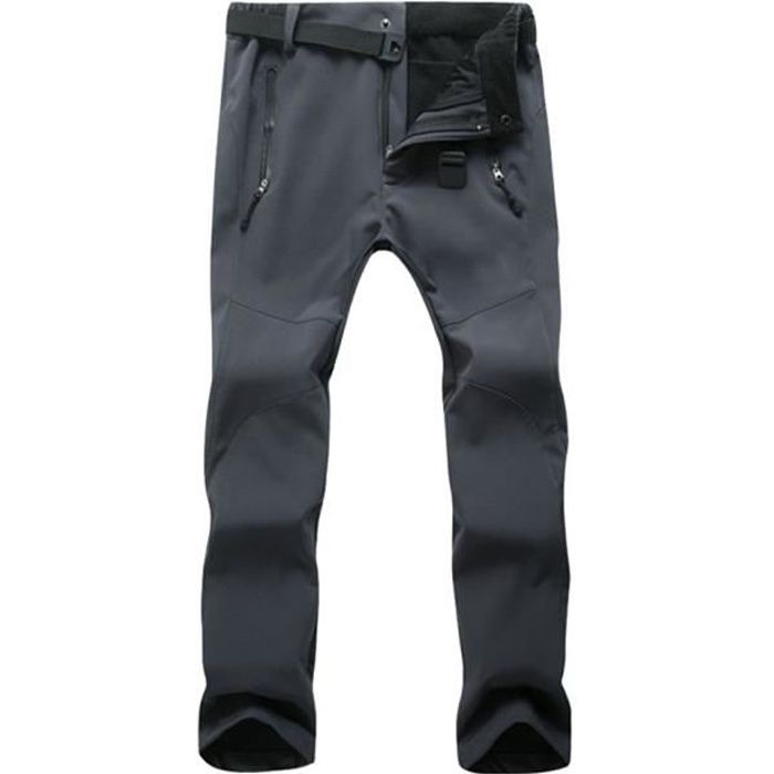 Pantalon Softshell Homme - Polaire Doublée Coupe-vent Imperméable Pour Randonnée Et Outdoor