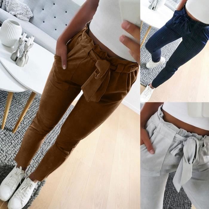 Easithlete Pantalon sarouel femme avec taille élastique