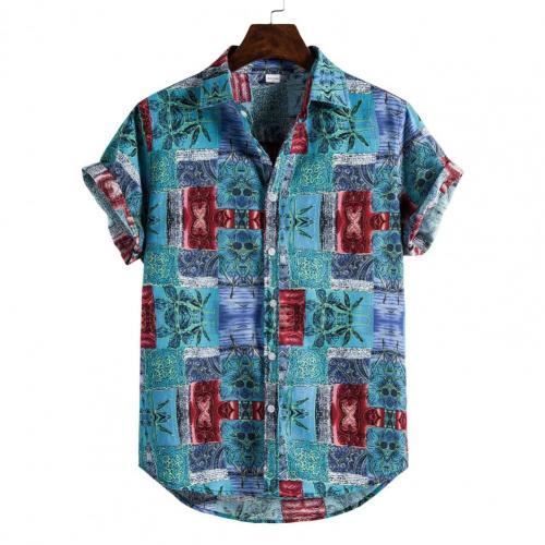Chemise Hawaïenne Homme Manches Courtes - Motif Peau De Pêche Et Drapeau Namibie - 100% Polyester