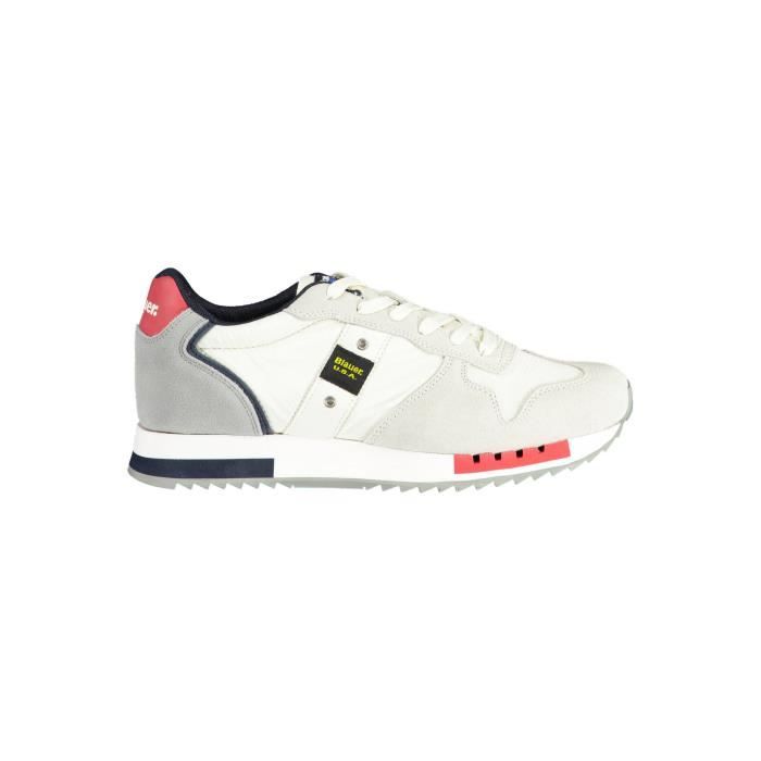 chaussure blanche et bleu