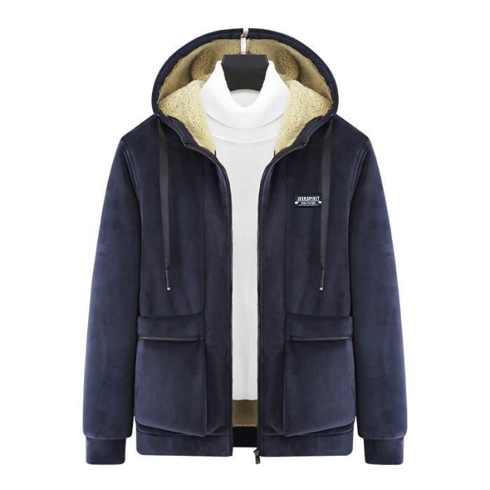 Sweat à Capuche Poche Poitrine Zippée - Noir - - 20.00