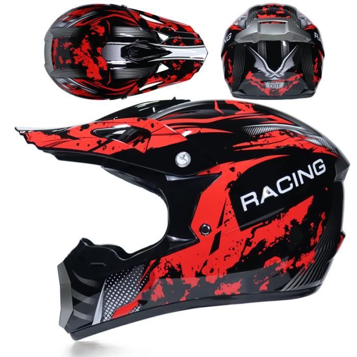 Casque Motocross Intégral Unisexe - Homologué DOT, Avec Lunettes, Gants Et Masque, Tailles S à XL - 5