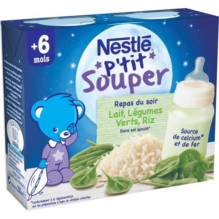 Nestle P Tit Souper Repas Du Soir Lait De Suite Legumes Verts Et Riz Avec Du Lait 2x250 Ml Des 4 6 Mois Achat Vente Cereales Bebe Nestle P Tit Souper