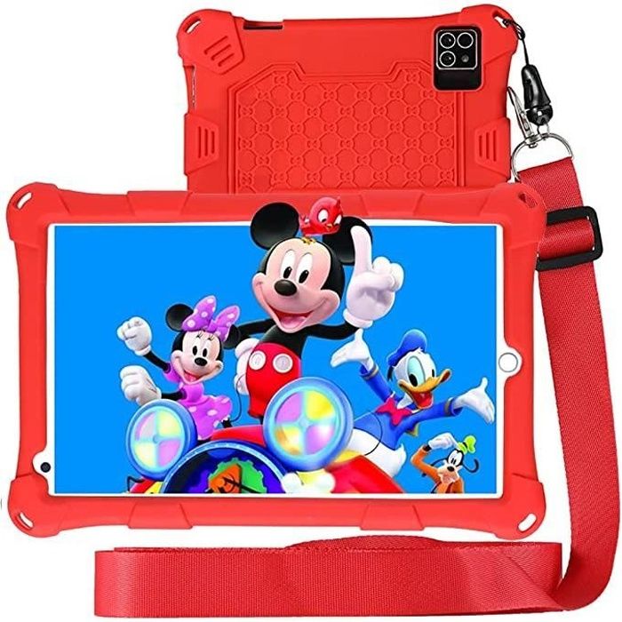 Tablette Enfants 8 PoucesOcta Core2GB RAM 32GB ROM5G WiFiHD 1280 * 800 IPS ScreenContrôle ParentalGoogle certifié (Red)